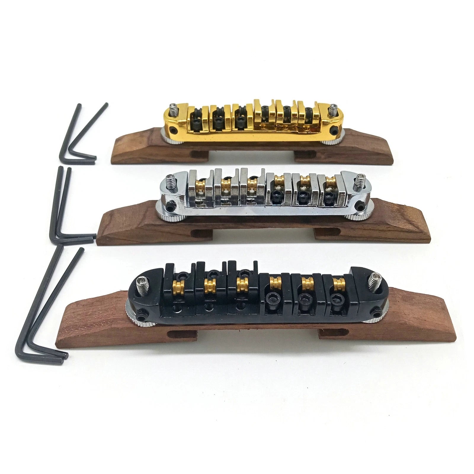 Metal Roller Saddles Tune-o-matic Bridge Rosewood Base For Archtop