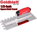 Goldblatt 1/2" Square Notch Trowel Premium Stainless Steel with Soft