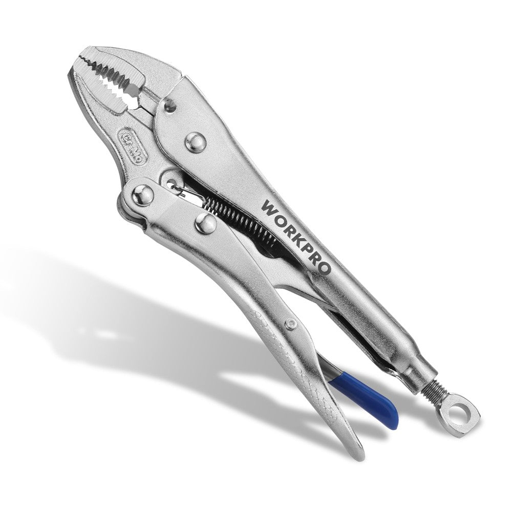 WORKPRO 7" Curved Jaw Locking Pliers w/Screw Extractor CR-MO Steel