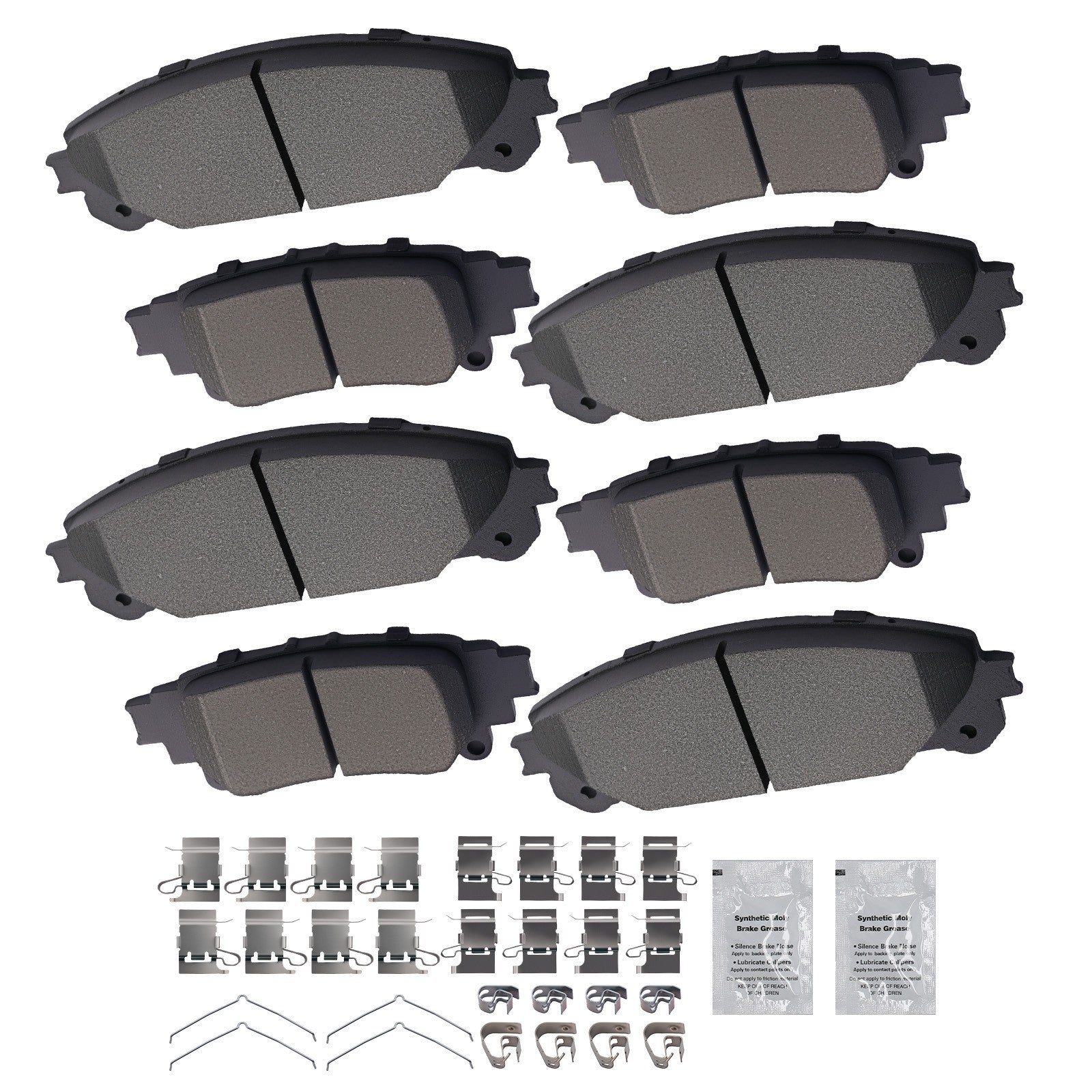 8x Front Rear Brake Pads Kit for Lexus RX350 2010-15 Toyota Highlander
