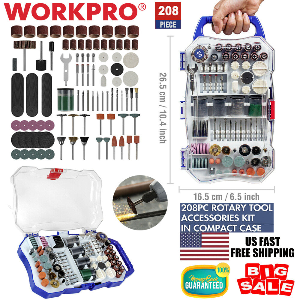 WORKPRO 208PCS Dremel Rotary Tool Accessories Kit