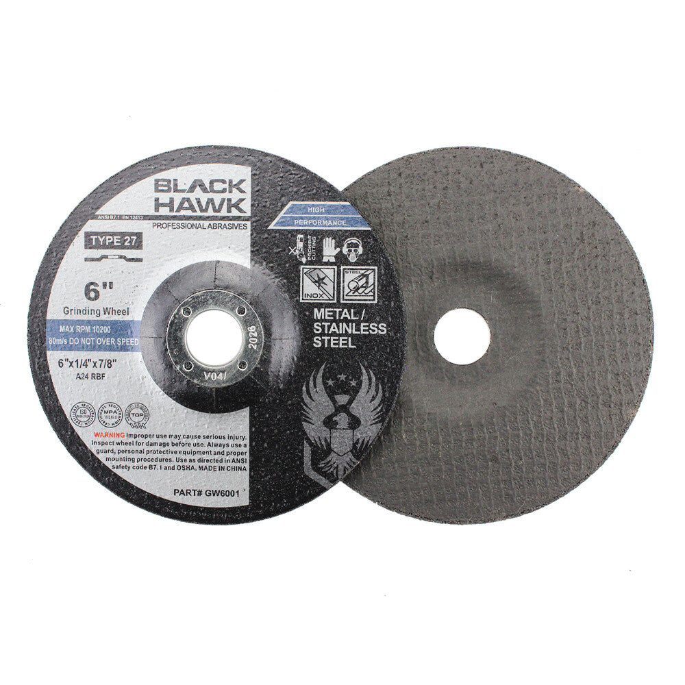 20 Pack - 6" x 1/4" x 7/8" Metal Grinding Wheels T27 Discs for Angle