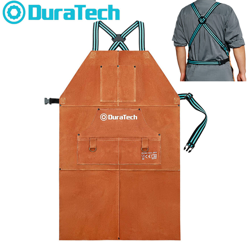 DURATECH Leather Apron 36" Welding Apron Heat Flame Resistant Work