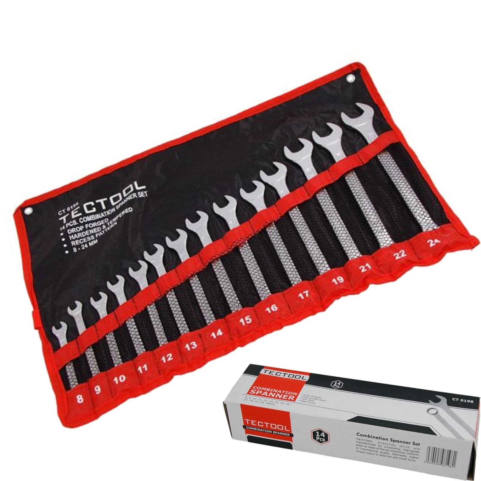 TecTool 14pc Combination Spanner Wrench Set