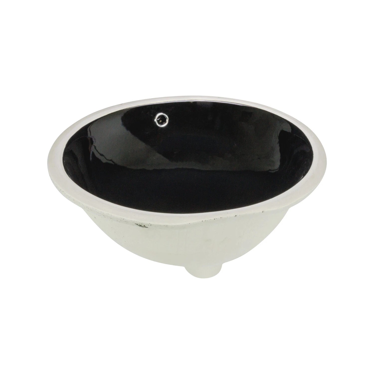 Saucer Oval Undermount Bathroom Sink 19-3/8" X 15-3/4" X 8-3/8" Black