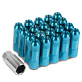 20 Open End M12x1.5 60mm Tall 20mm Od Sky Blue Aluminum Jdm Lug