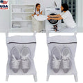 2x's Large Laundry Mesh Sneaker Shoe-Delicates Wash-Dry Zip Bag