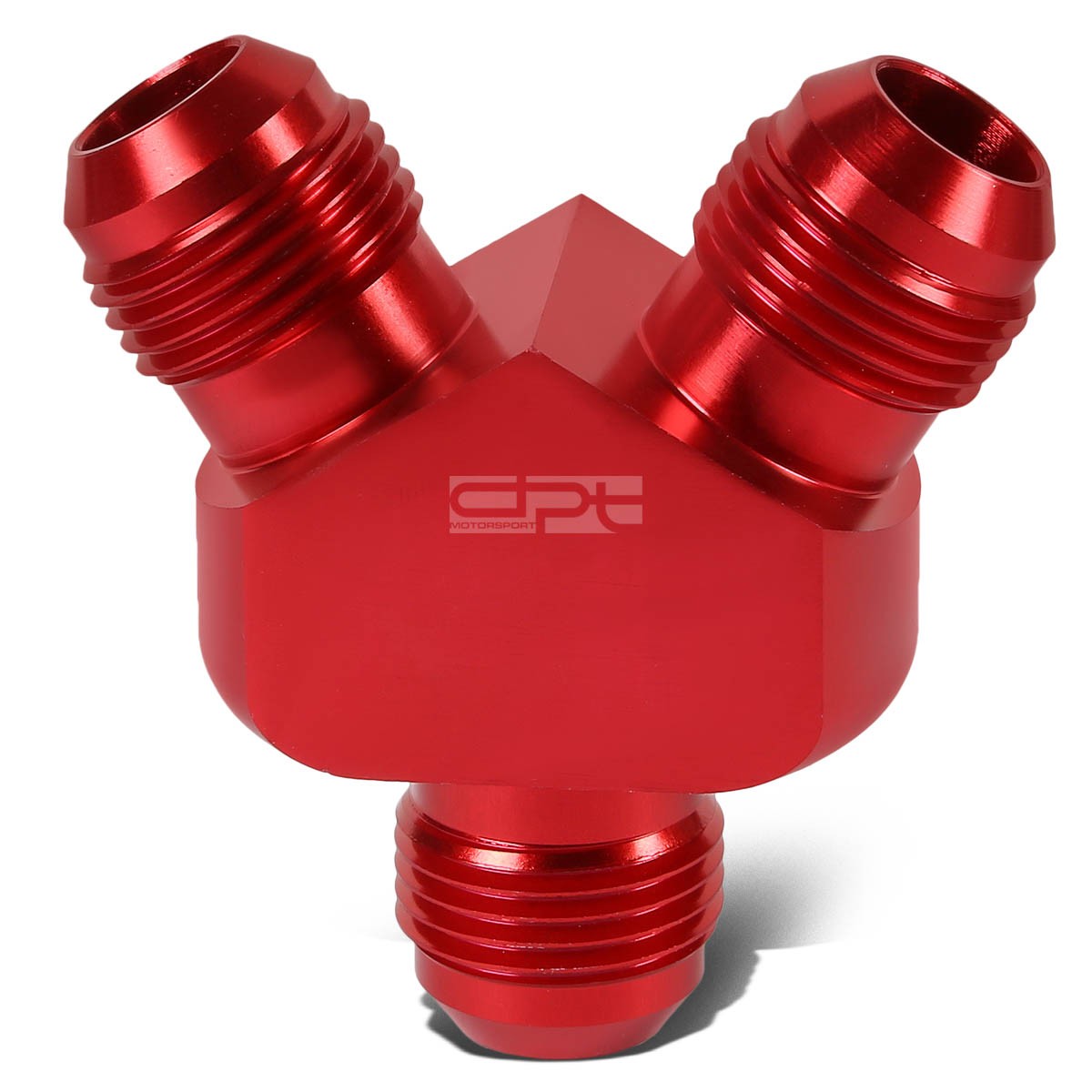 6-an Male Flare Y-Block Splitter Adapter-2x 6an Red Anodize Aluminum