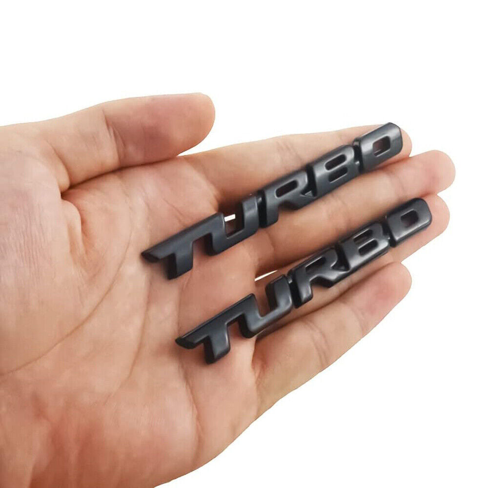 3D Car Styling Sticker Metal TURBO Logo Emblem Body Rear Badge