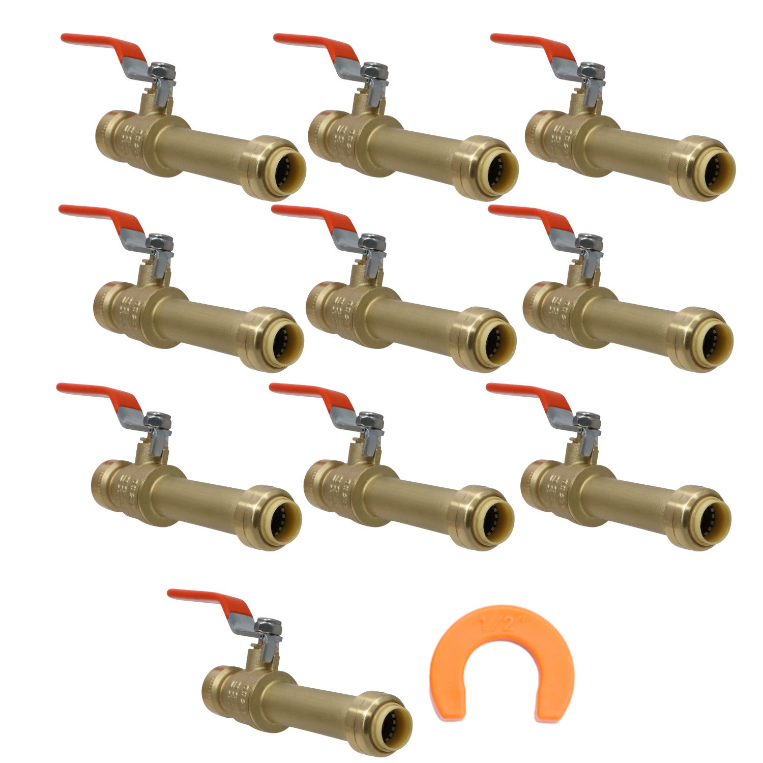 XFITTING 1/2" Slip Ball Valve, 10 Pack