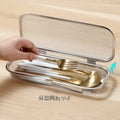 Stainless Steel Chopsticks Holder With Lid Mesh Design Dishwasher