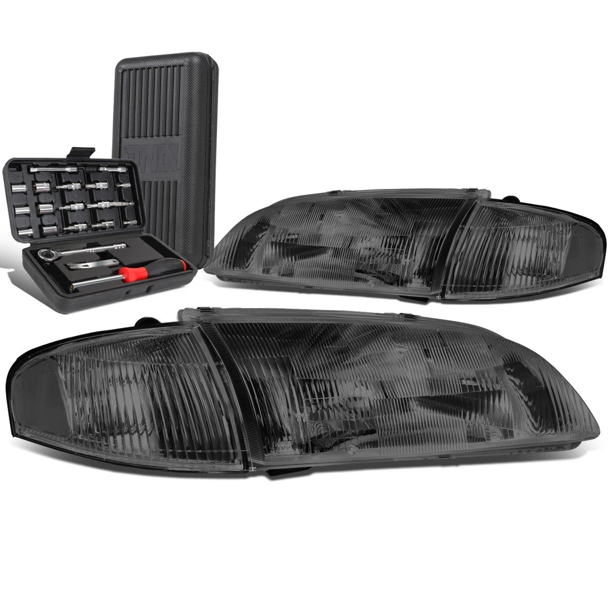 For 1998-1999 Mazda 626 Pair Smoked Housing Clear | Built Supply Co