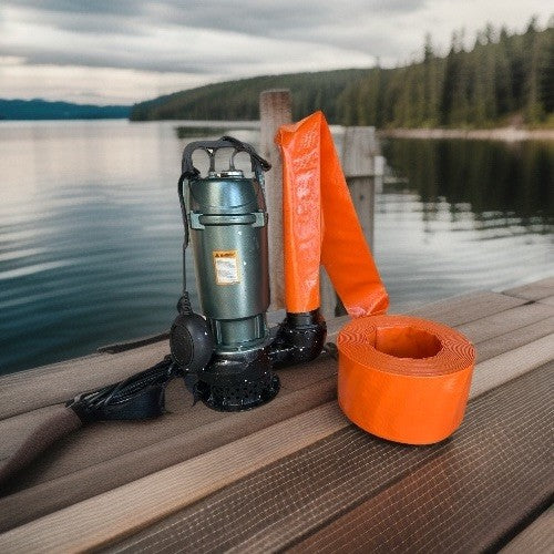 1.5HP Submersible Flood Water Transfer Pump Sump 10566 GPH With 50ft Hose