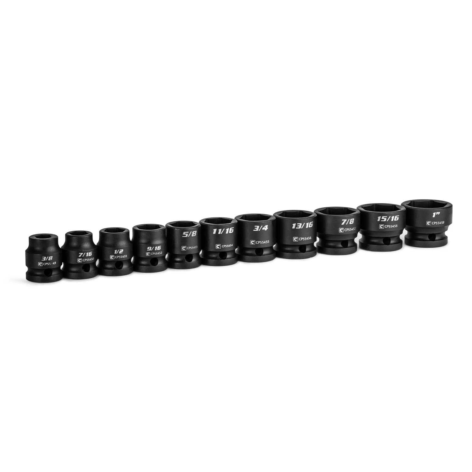 Capri Tools 1/2 In. Drive Stubby Impact Socket Set, Sae, 3/8 To 1 In.,