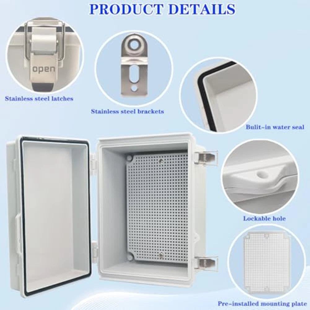 Ip67 Rated Abs Junction Box 22x18x13cm For Outdoor Electrical Projects