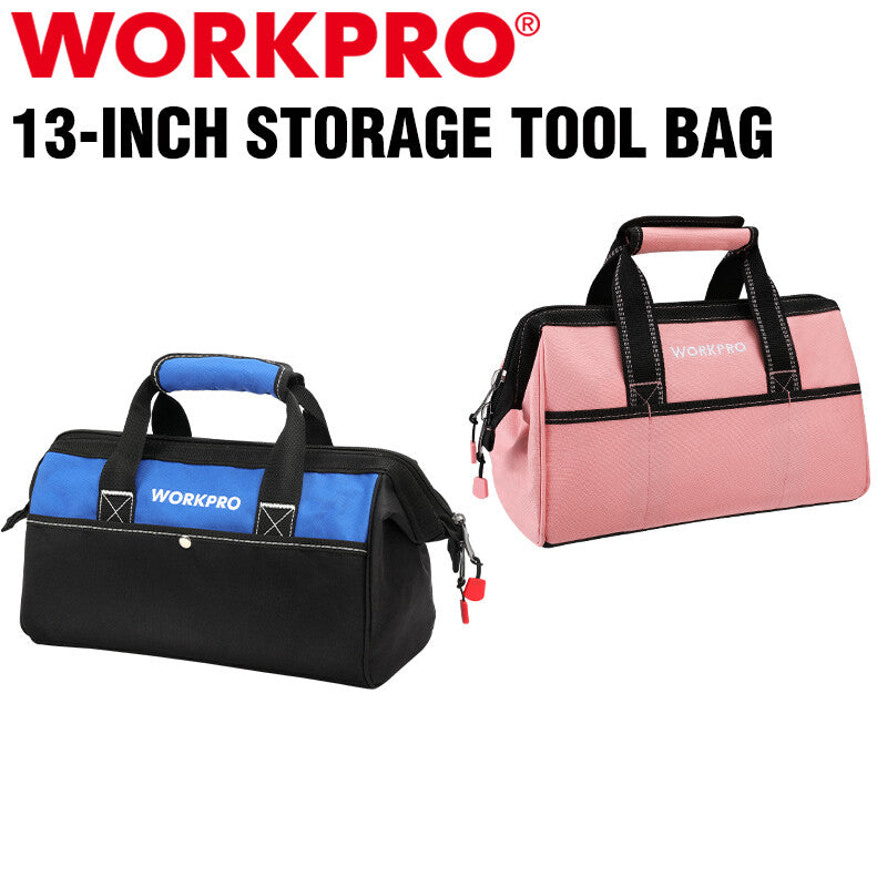 WORKPRO 13-Inch Tool Bag Wide Mouth Tool Tote Bag Tool Storage Bag