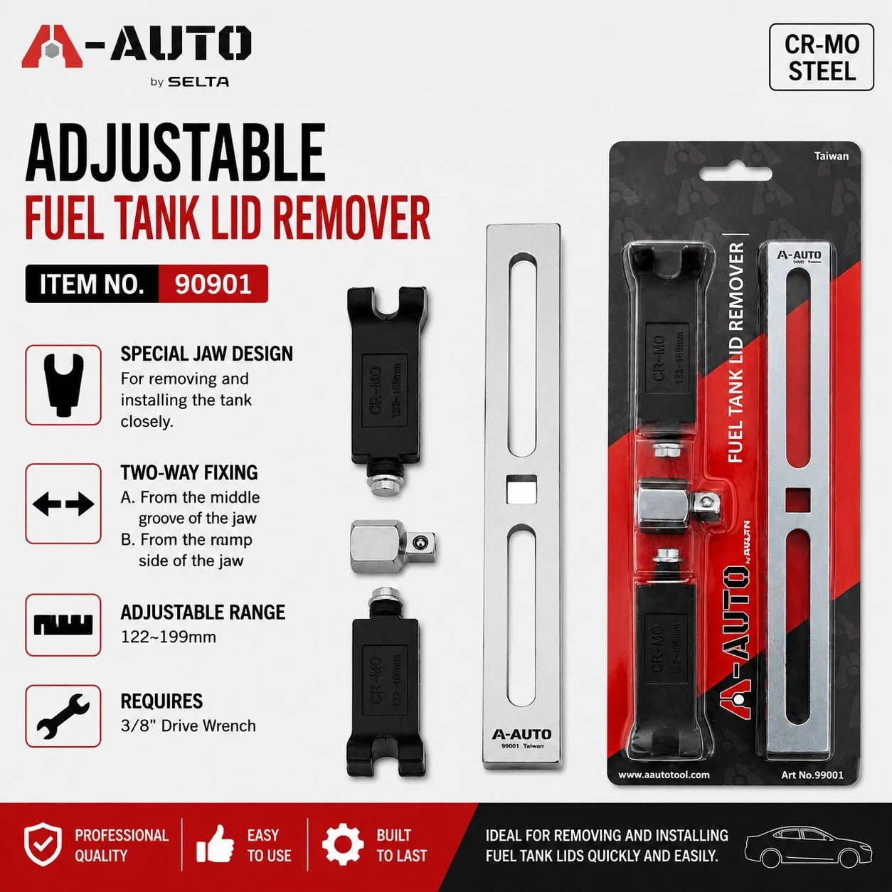 A-auto Taiwan 122-199mm Adjustable Fuel Tank Lid Remover Lock Ring