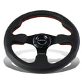 Nrg Reinforced Steering Wheel 32cm Aluminum Type-r Black Leather Red