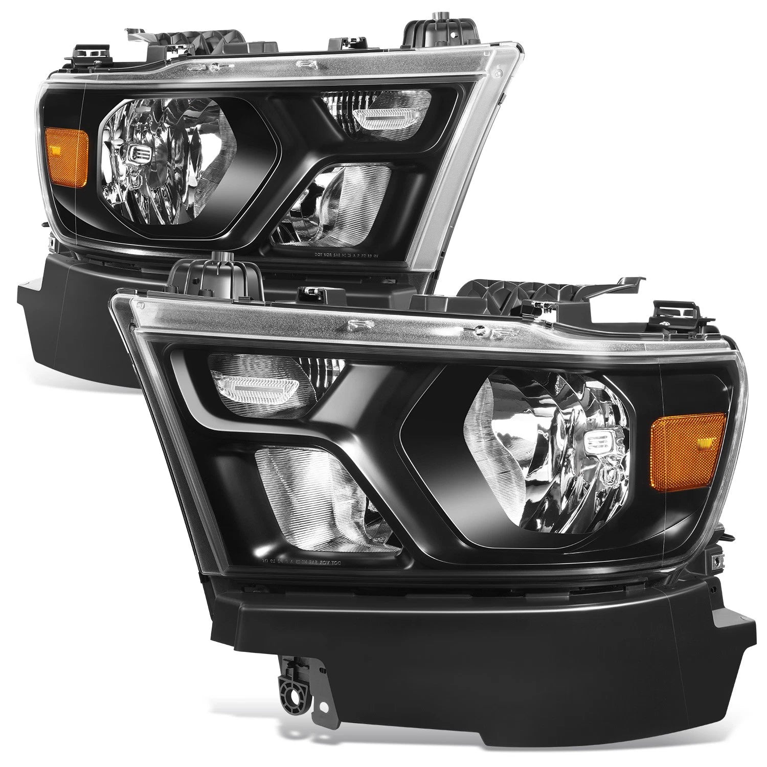 Fit 19-24 Ram 1500 Black Housing Amber Corner | Built Supply Co
