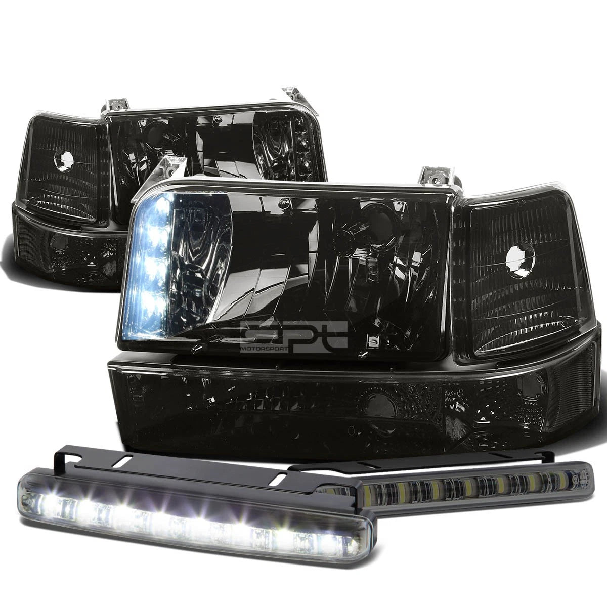 Smoked Housing Led Headlight+clea<wbr/>r Corner+drl | Built Supply Co