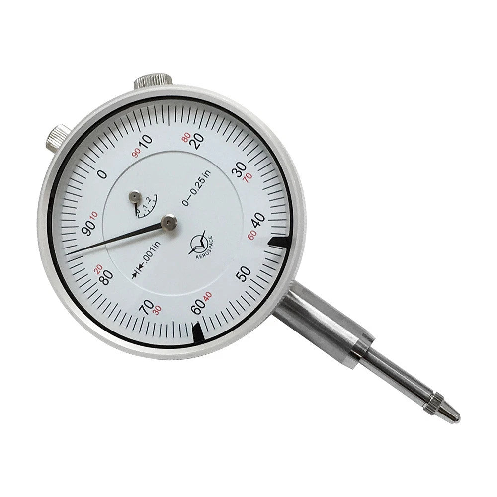 0.001 Inch Grad. Travel Lug Back White Face 0.25 Inch Dial Indicator