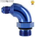 AN -6 (-6 AN) to ORB-10 (AN-10 7/8" UNF) O-Ring Boss 90 Degree Full