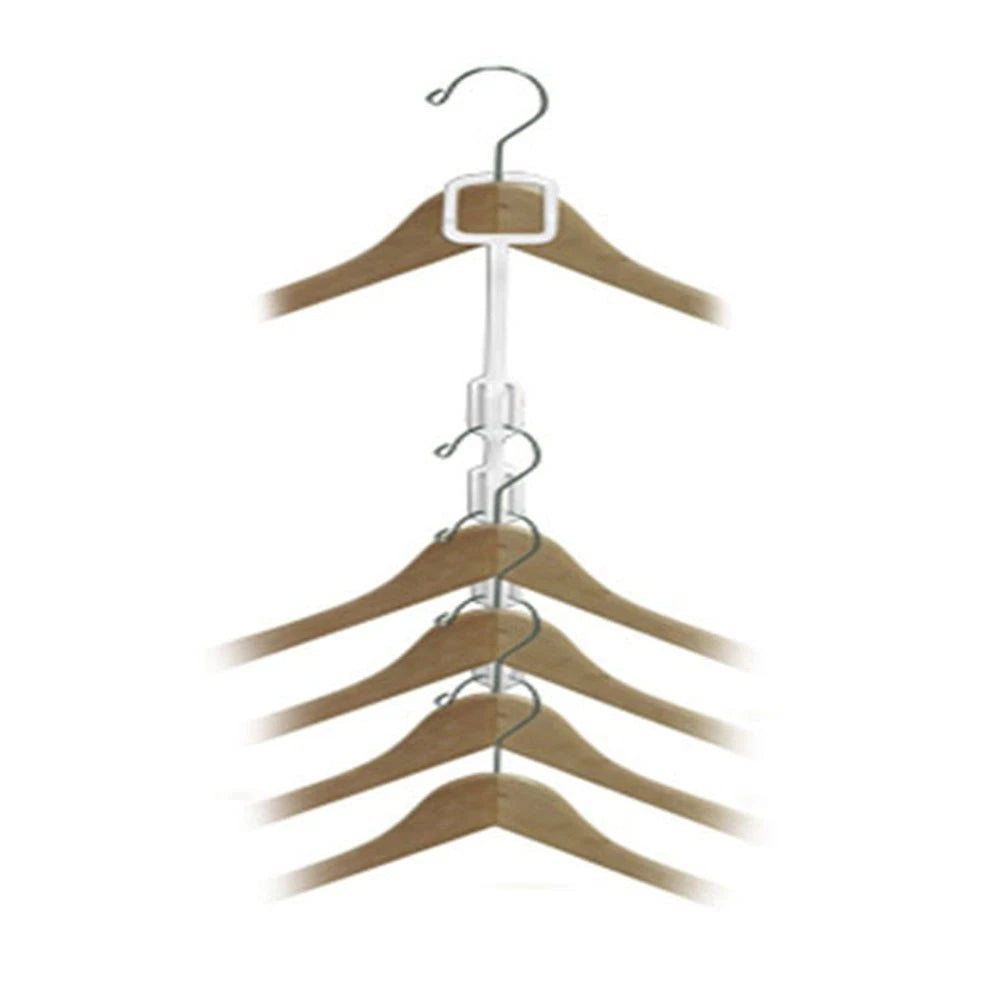 16" Clear Plastic Hanger Connector Clip Space-saving Multi-hook For