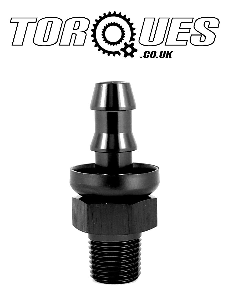 An-4 (an4 ) Straight 1/8" Npt Male Push-on Hose Fitting in Stealth