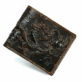 Dragon Brown Bifold Wallet Cow Genuine Leather Men's Wallet Cowhide