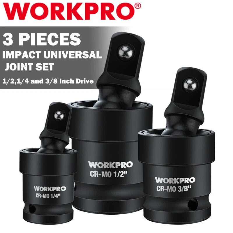 Workpro Impact Universal Joint Sets 1/2" 3/8" 1/4" | Built Supply Co