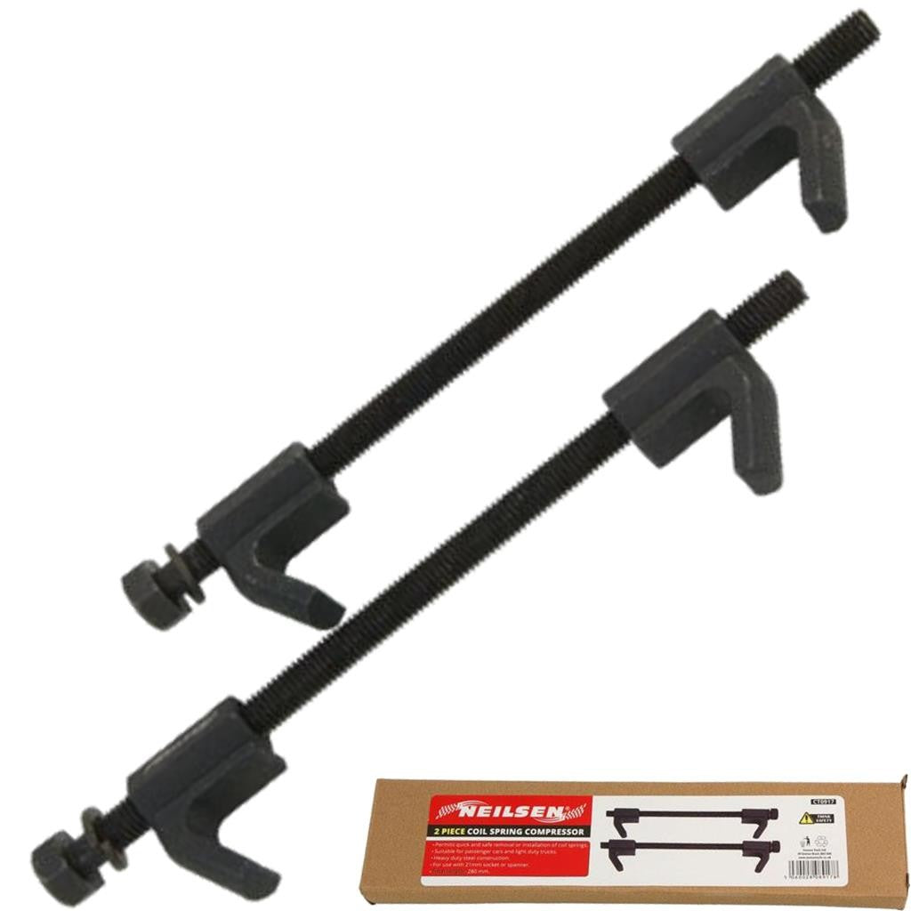 Neilsen 2 Piece Coil Spring Compressor Tool Pair Suspension Strut Spring Opens i