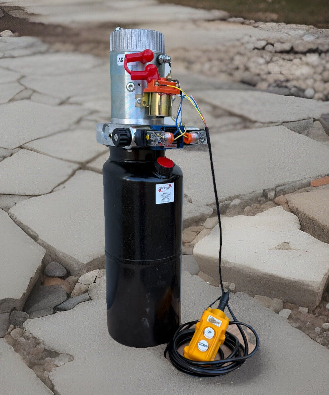 12v Double Acting Hydraulic Pump Dump Trailer Power Unit 2HP 10L Metal Reservoir