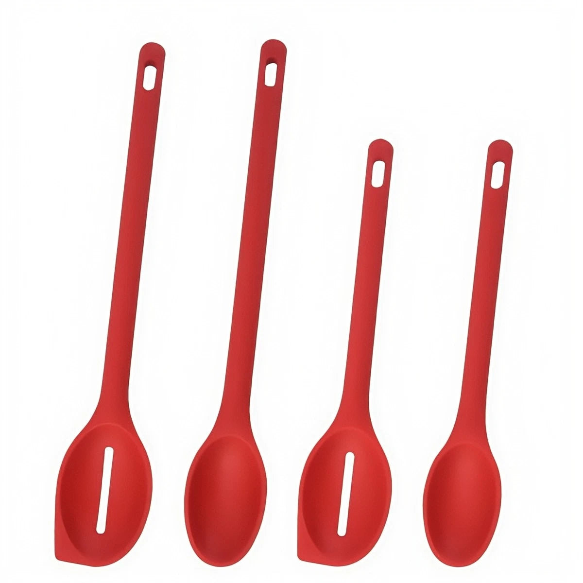 Long Handle Silicone Spoons Set For Cooking Serving And Mixing Needs