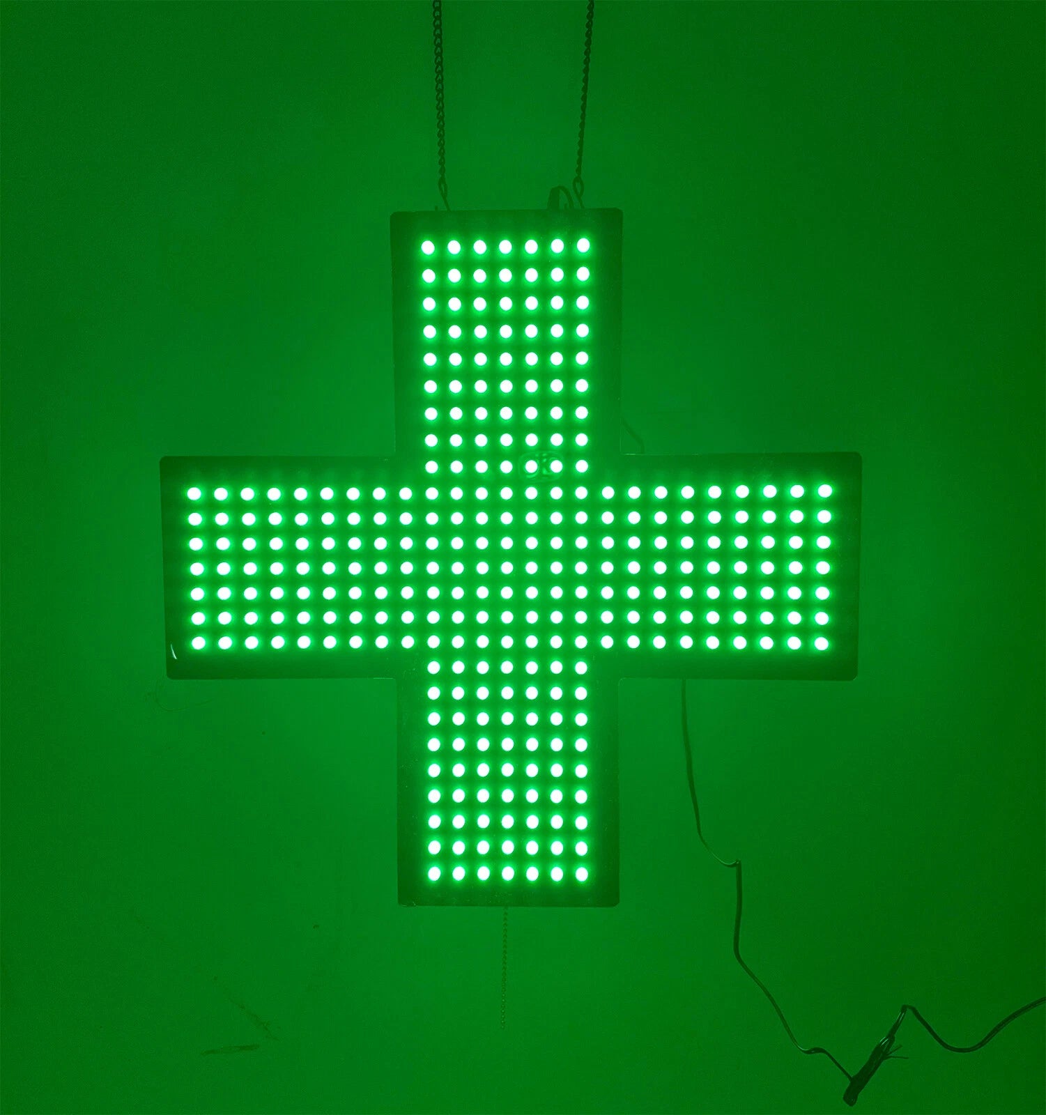 19" X19" Indoor Dispensary Green Medical Cross Window Display Led