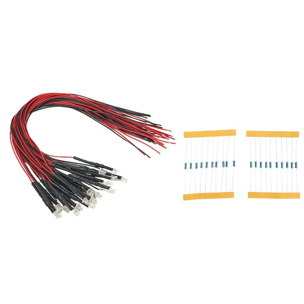 Brand New 20*LED Light Strip Warm Light With Cable 12V~18V 20*resistor
