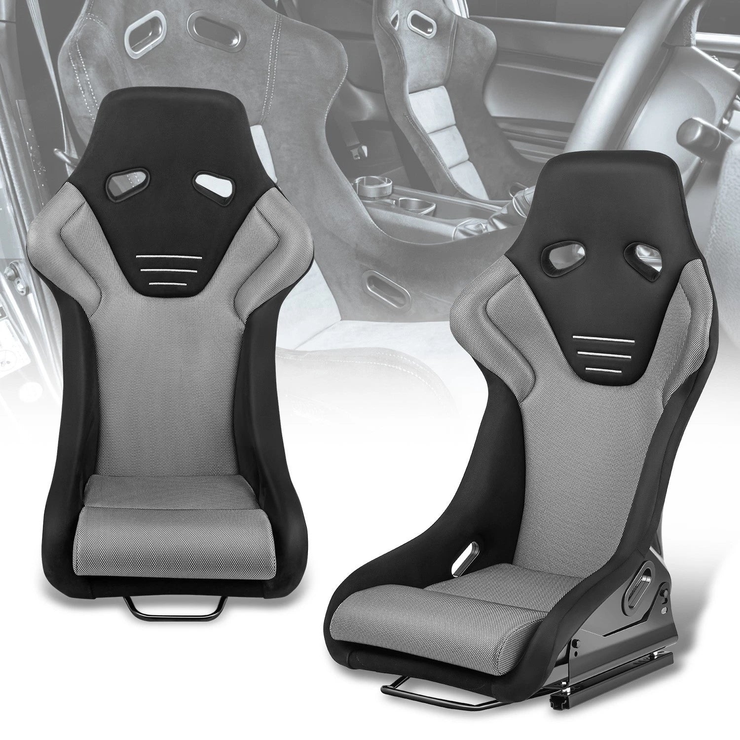 Pair Of Universal Microfiber Suede Fixed Racing | Built Supply Co