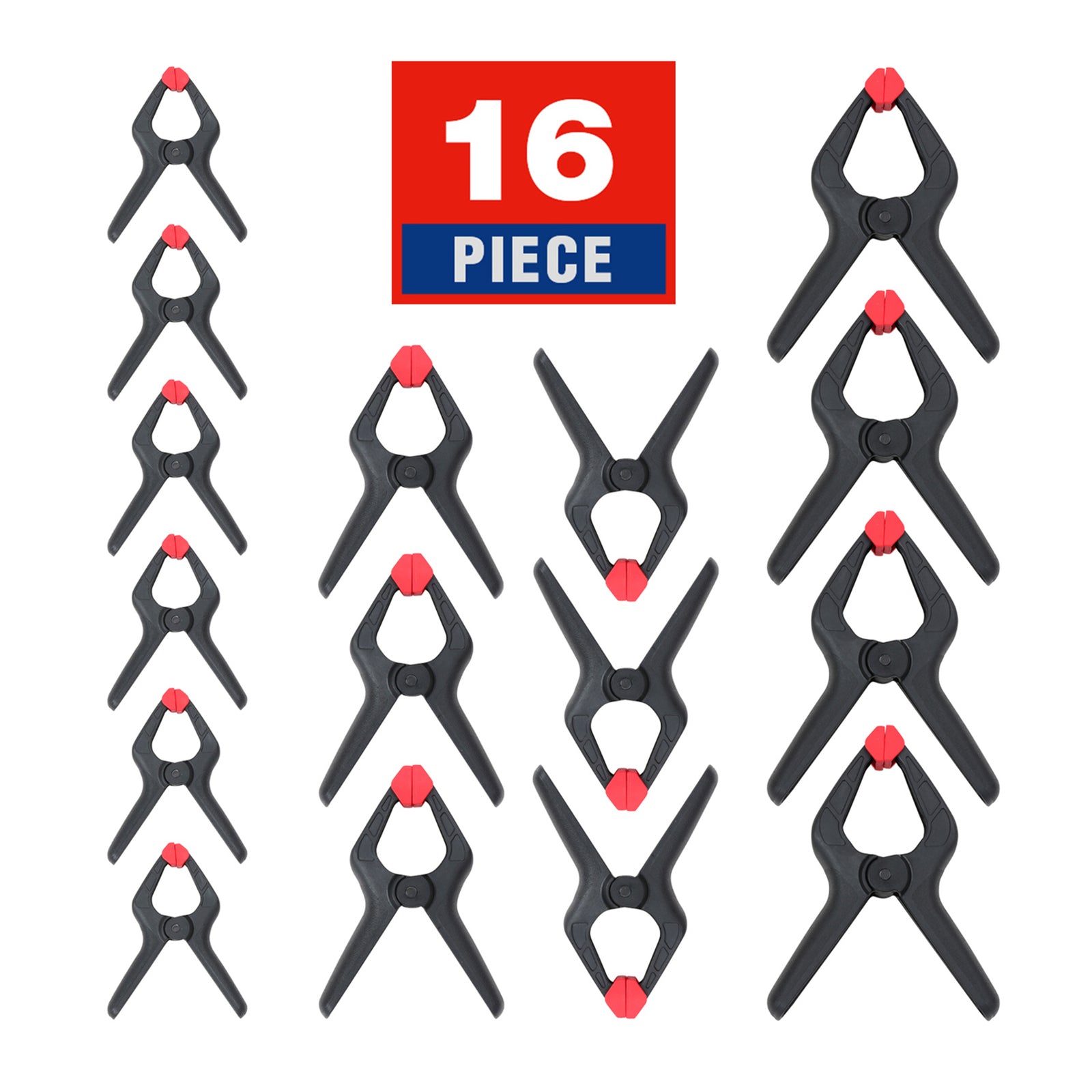 Heavy Duty Nylon Spring Clamp Set - 16 Piece