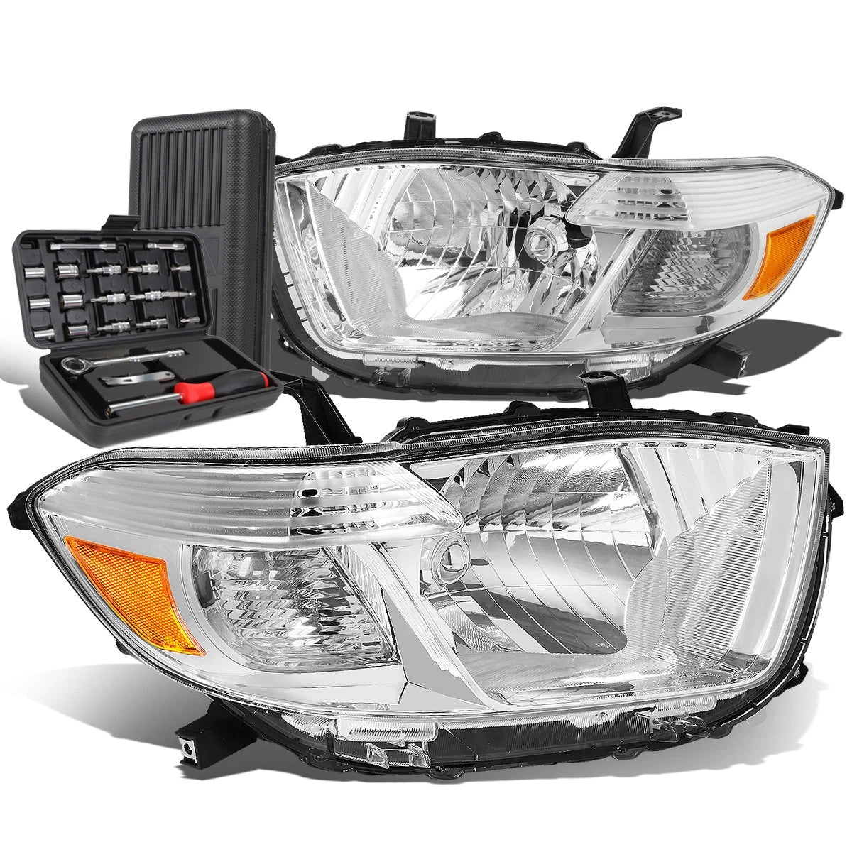 For 2008-2010 Toyota Highlander Pair Chrome Amber | Built Supply Co