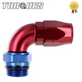 AN -6 (JIC -6) To ORB-8 3/4" UNF 90 Degree ULTRAFLOW Swivel Seal Hose Fitting