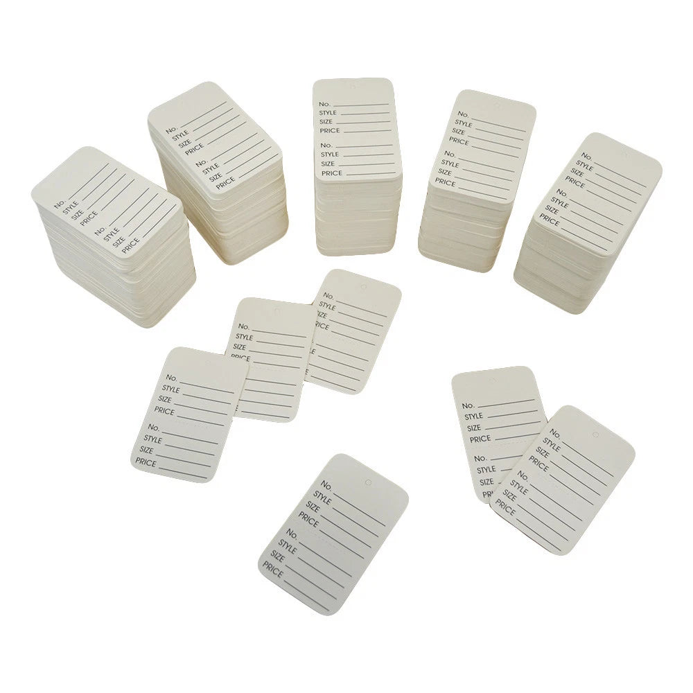 Set Of White Large Perforated Label Card Coupon Price Tag