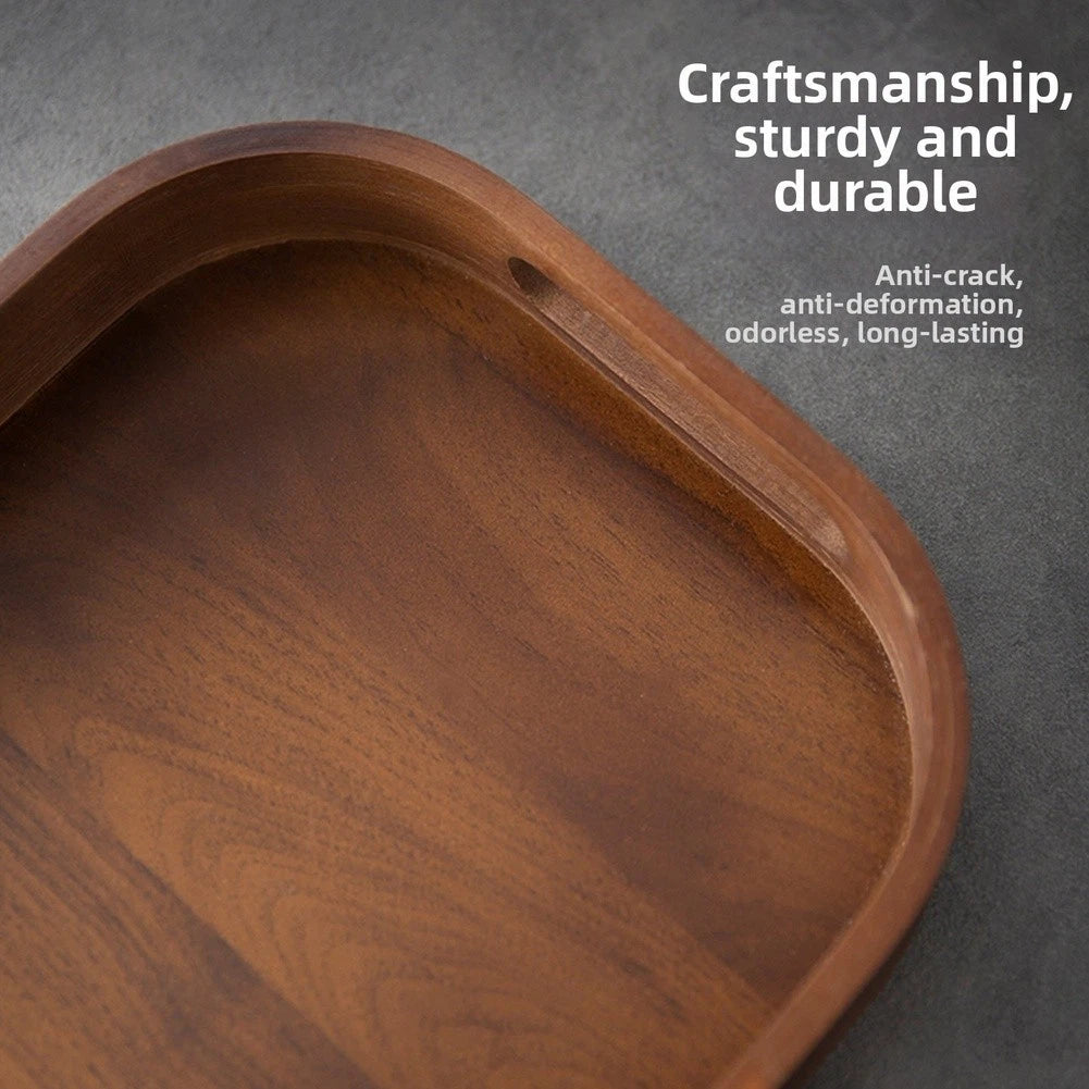 Handcrafted Wooden Tea Tray With Handles For Multi Use Platter For