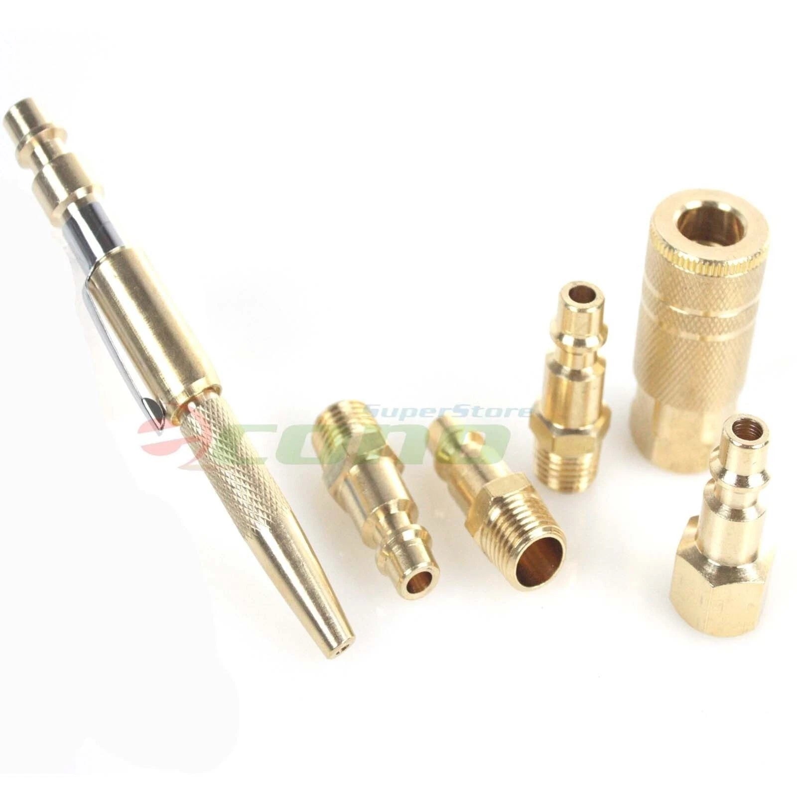 Solid Brass Air Quick-connect Coupler Set & Adjustable Pocket Blow Gun