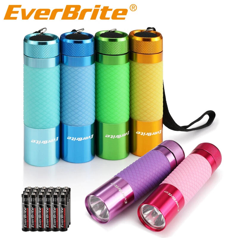 EverBrite 6-Pack Mini LED Flashlights Aluminum Flashlight 18AAA Battery Included