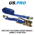 Us Pro Ratchet Tie Down Strap 5000kg - 50mm X 10 Meters 9226