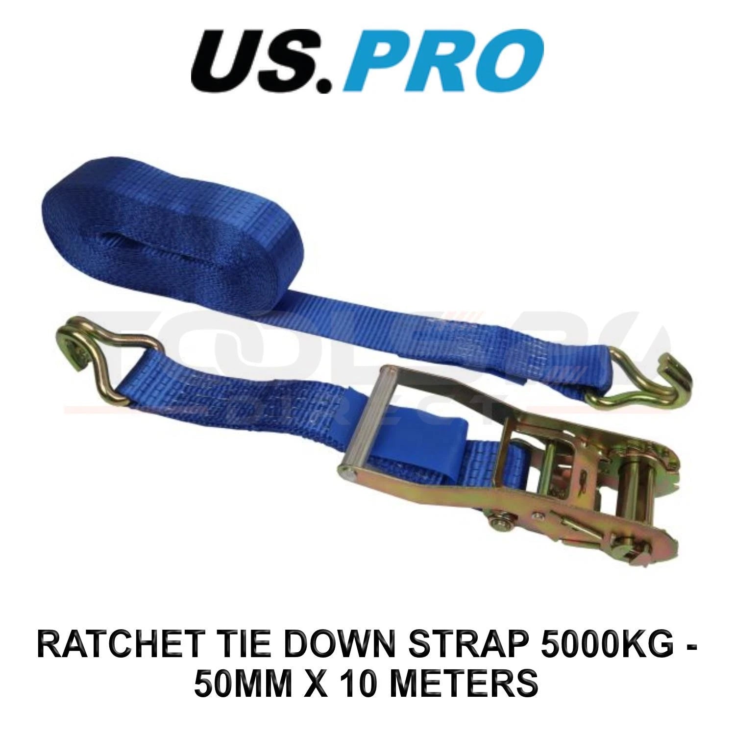 Us Pro Ratchet Tie Down Strap 5000kg - 50mm X 10 Meters 9226