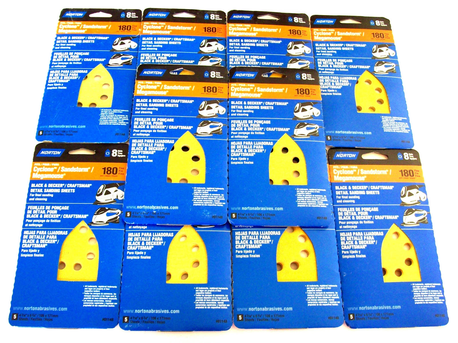 50 Norton Detail Sanding Disc Sheets 01148 180 Grit Cyclone Sandstorm