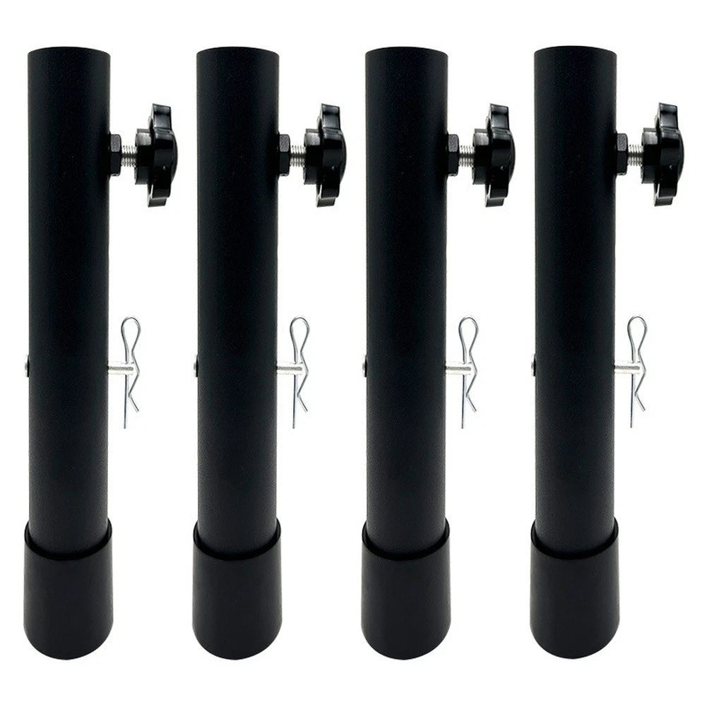 Steel Table Leg Risers Black Adjustable Extenders For Foldable Table