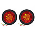 12V 16-LED Car Round Amber Red Taillights Vehicle Rear Fog Light