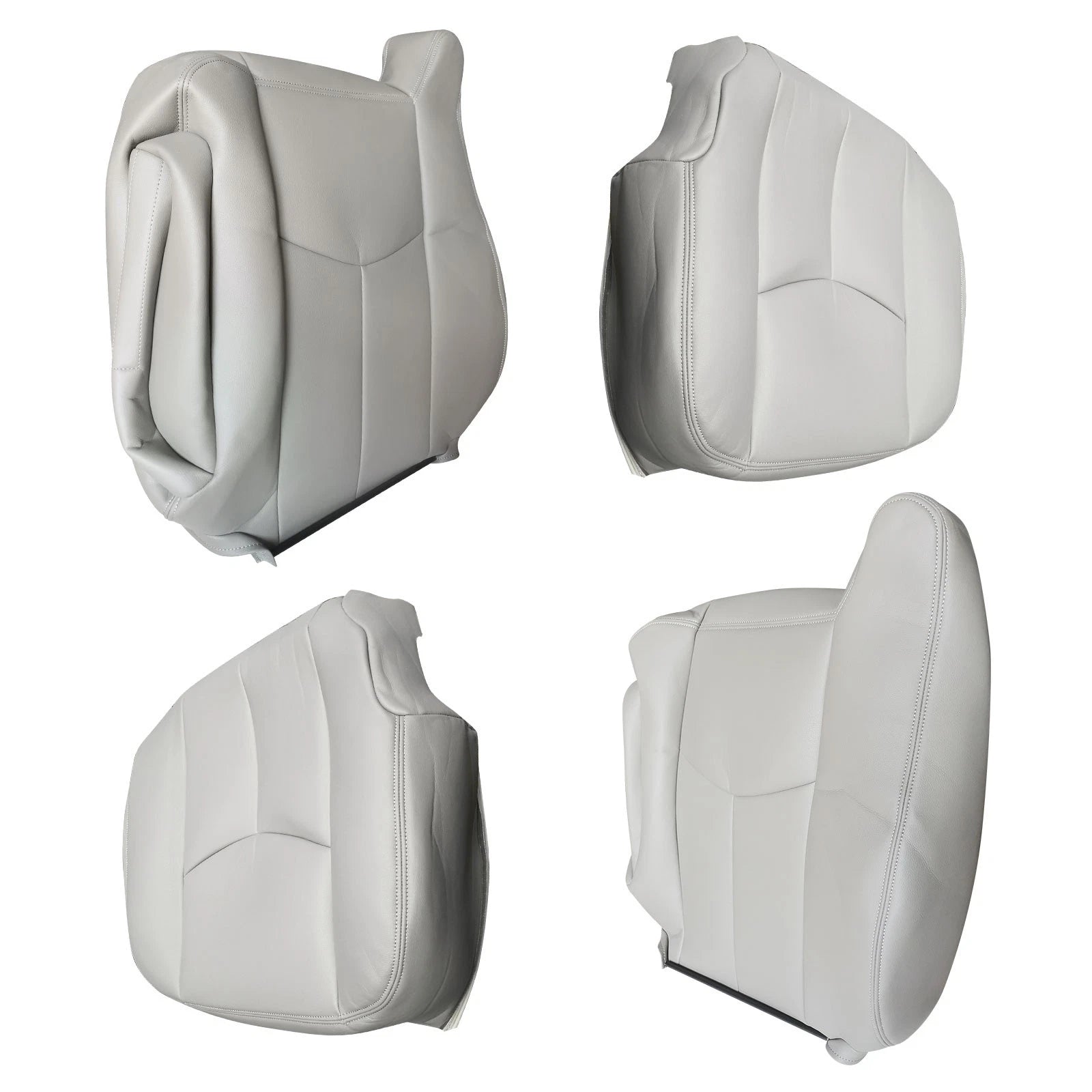 Front Leather Seat Cover Gray Fit Chevy Silverado GMC Sierra 2003-04 2005-2006