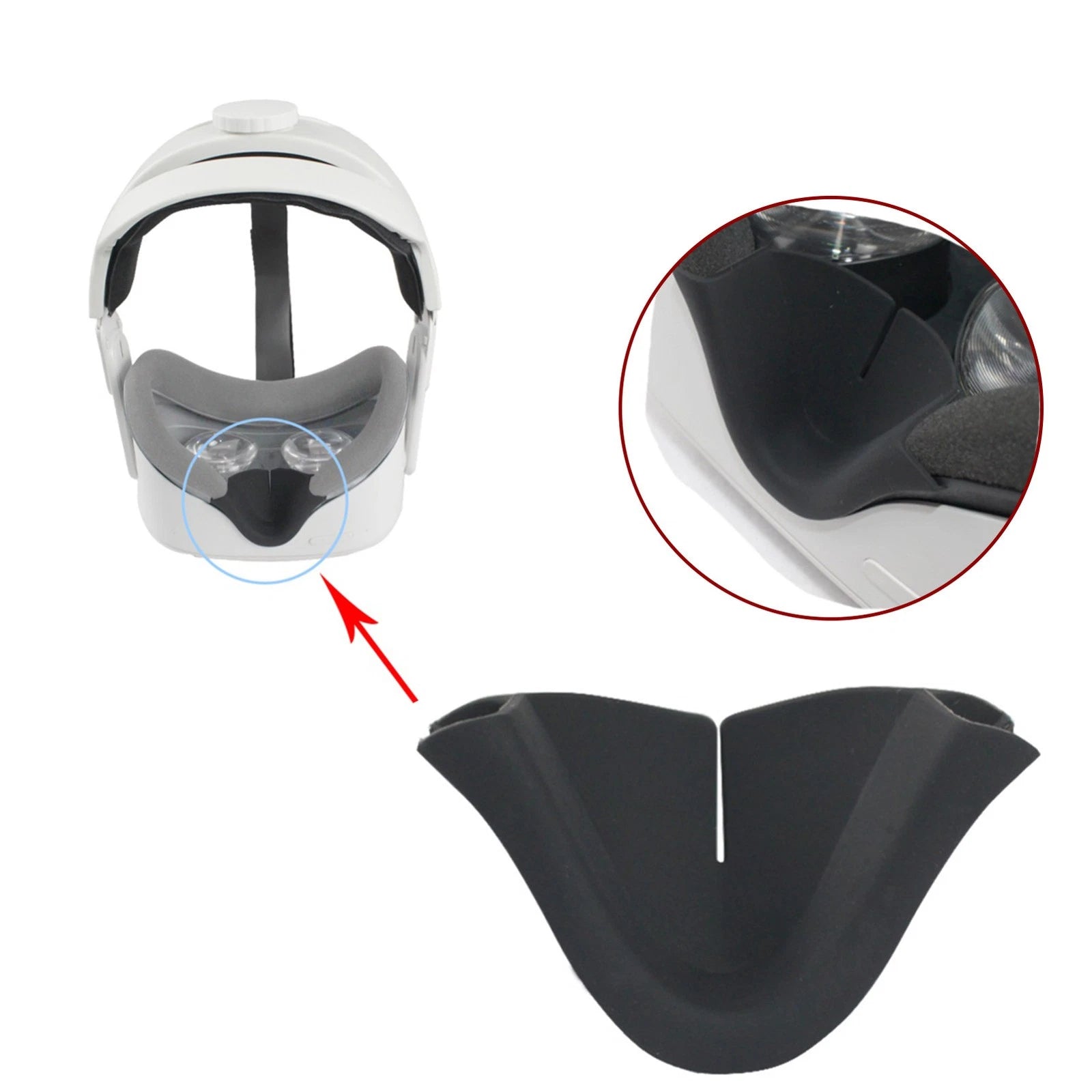 Anti-leak Silicone Nose Pad Shading Cover Cushion Nasal Holder For